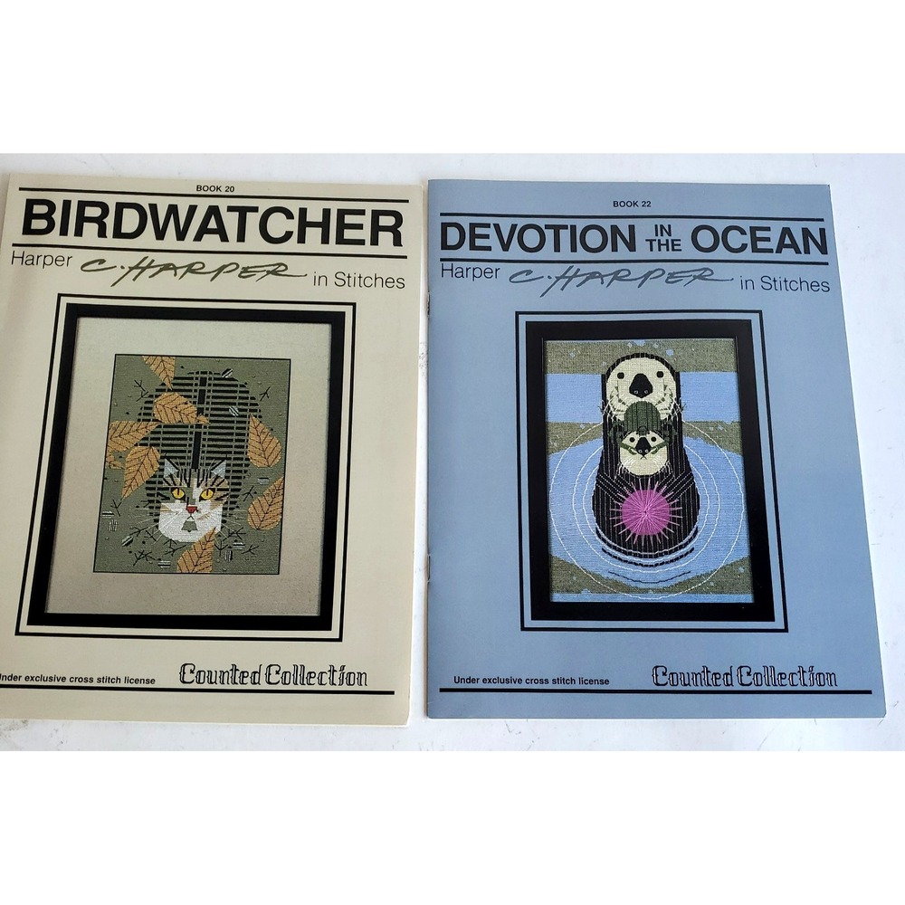 CHARLEY HARPER IN STITCHES Birdwatcher Devotion Ocean leaflets/chartpacks OOP